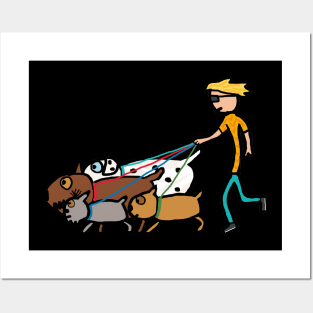 Dog Walking Posters and Art